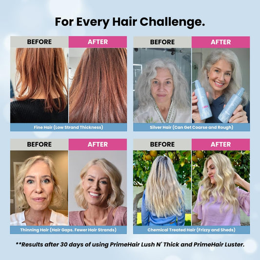PRIME PROMETICS The Volumizing Radiance Bundle – PrimeHair Lush N' Thich Shampoo and PrimeHair Luster Conditioner Bundle