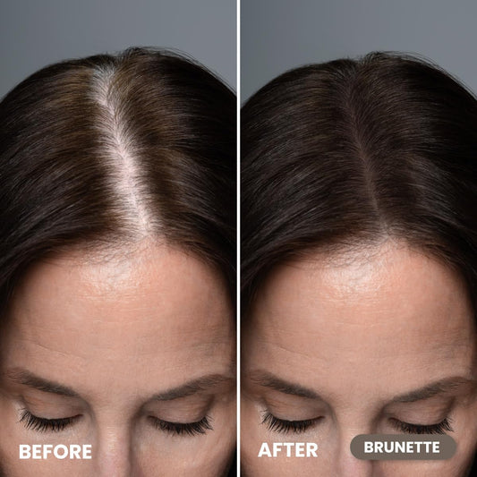 Prime Prometics Instant Coverage Hairline Powder for Mature Women – Covers Grays, Roots & Thinning Areas – Water & Sweat-Resistant – Natural, Fuller-Looking Hairline (Brunette)