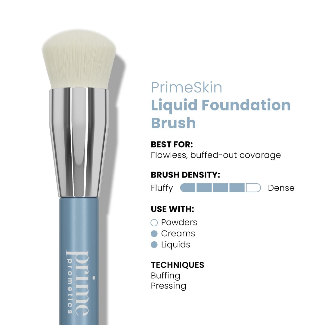 Prime Prometics PrimeSkin Liquid Foundation Brush for Mature Women – Ultra-Soft Bristles for Seamless, Streak-Free Coverage – Even, Natural Finish – Ideal for Sensitive or Dry Skin