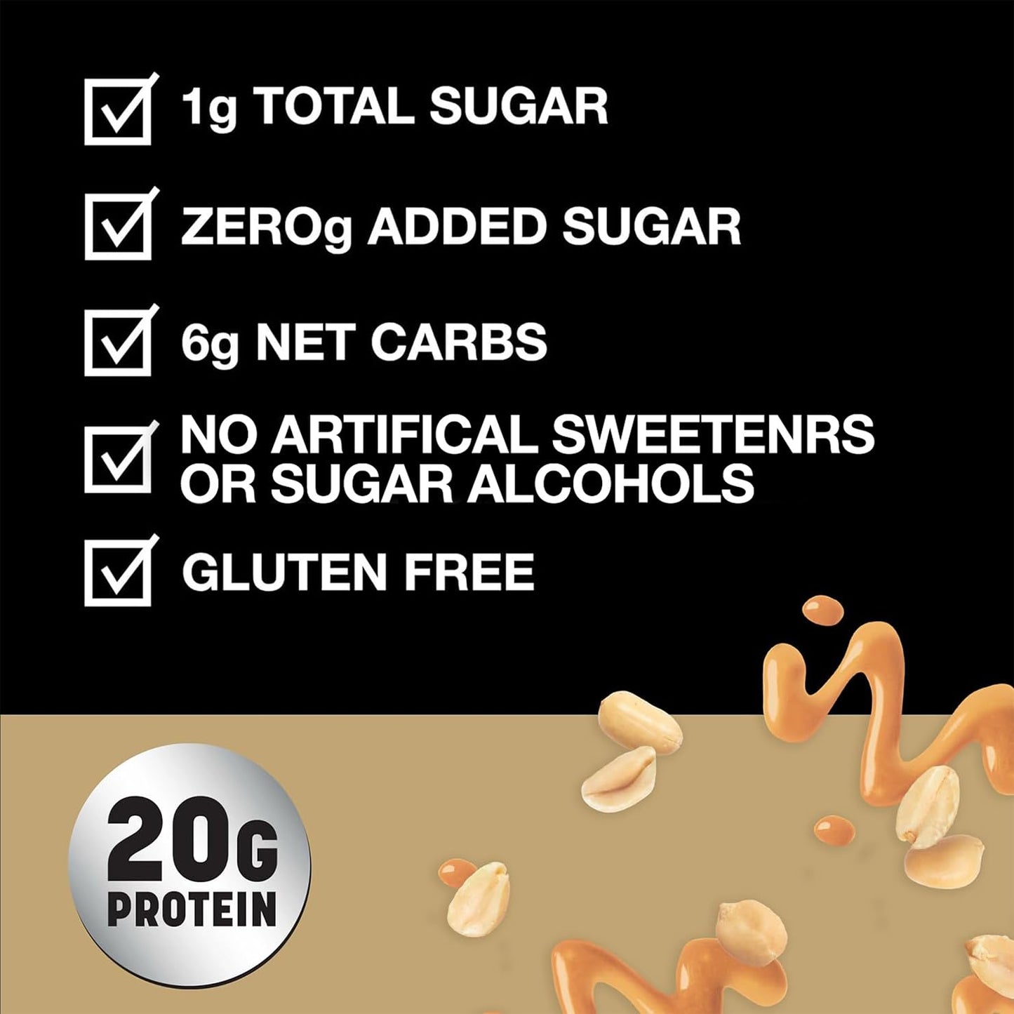 KIND Protein MAX Sweet & Salty Caramel Peanut Crisp Snack Bars, Keto Friendly, 20g Protein, 12 Count | A high-fiber, post-workout recovery boost with 20g protein and 1g sugar. These crispy, keto-friendly bars are gluten free.