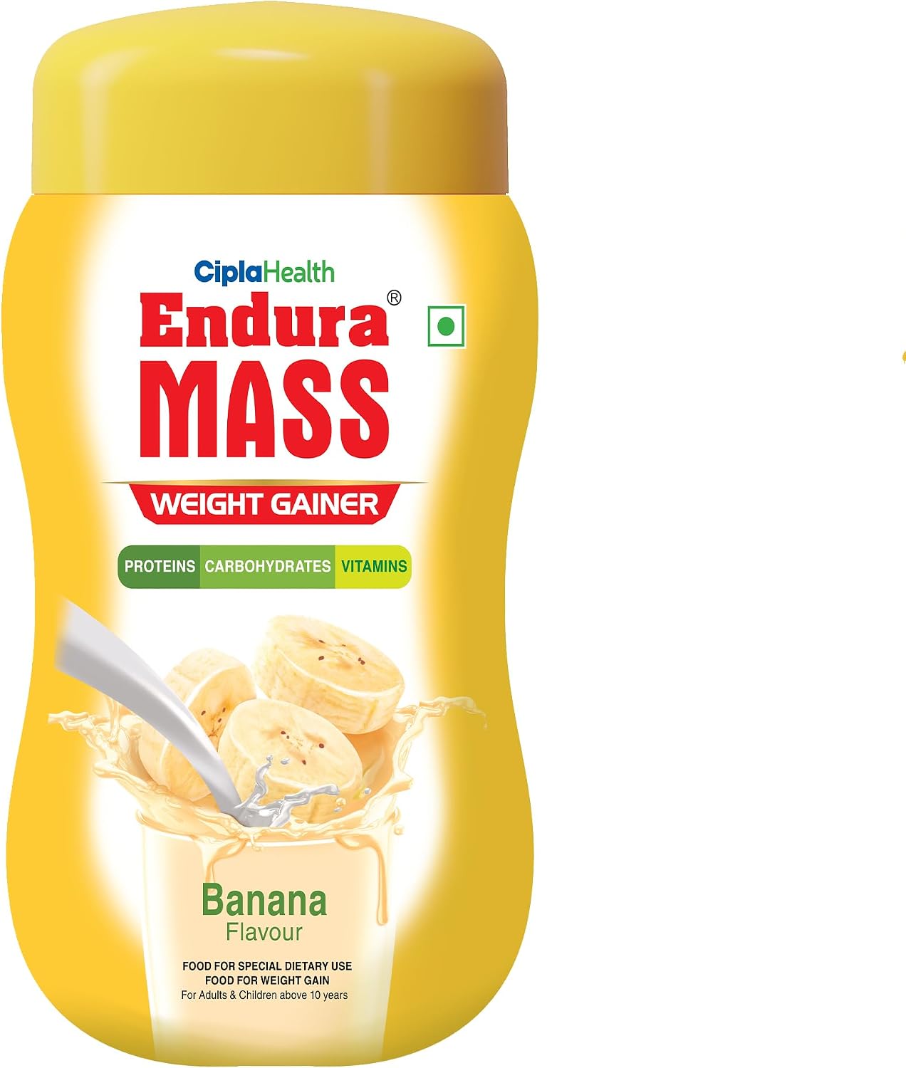 Endura Mass Weight Gainer Powder 500g Banana Flavour | Unique blend of 3 Sources of Protein, Carbs, Vitamins & Essential Minerals | Ideal for Children Above 10 Years, Men, Women & Athletes