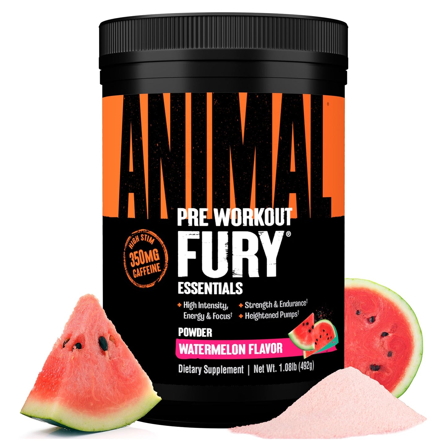Animal Fury Pre Workout Powder – Blue Ice Pop, 350mg Caffeine, BCAA Amino Acids, 2g Beta Alanine, Citrulline & Tyrosine, Energy, Focus, Strength, Endurance, Preworkout for Men & Women, 30 Servings