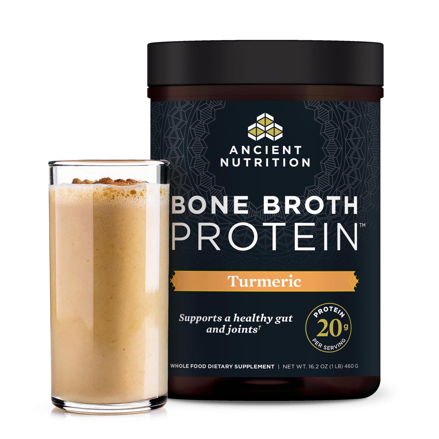 Ancient Nutrition Grass Fed Bone Broth Protein Powder, Vanilla | 20g Clean Protein, Grass-Fed & Pasture-Raised, Collagen Types I, II & III, Gut + Joint Support, 20 Servings