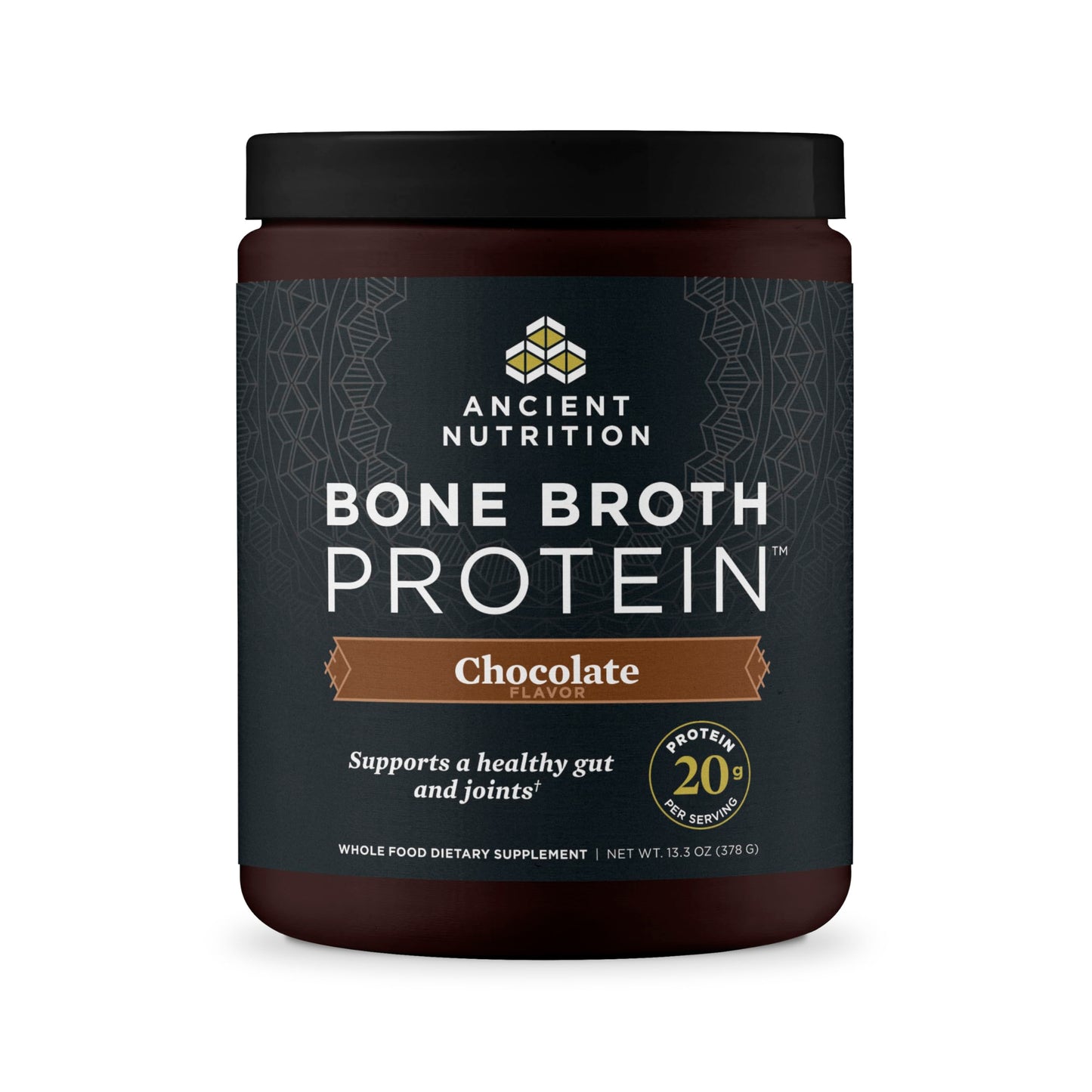Ancient Nutrition Grass Fed Bone Broth Protein Powder, Vanilla | 20g Clean Protein, Grass-Fed & Pasture-Raised, Collagen Types I, II & III, Gut + Joint Support, 20 Servings