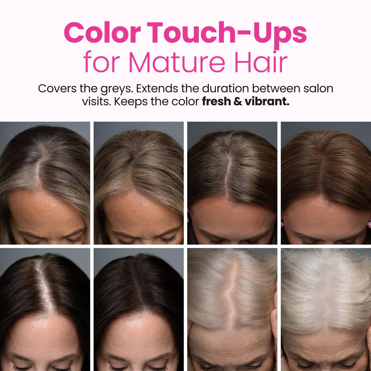 Prime Prometics Instant Coverage Hairline Powder for Mature Women – Covers Grays, Roots & Thinning Areas – Water & Sweat-Resistant – Natural, Fuller-Looking Hairline (Brunette)