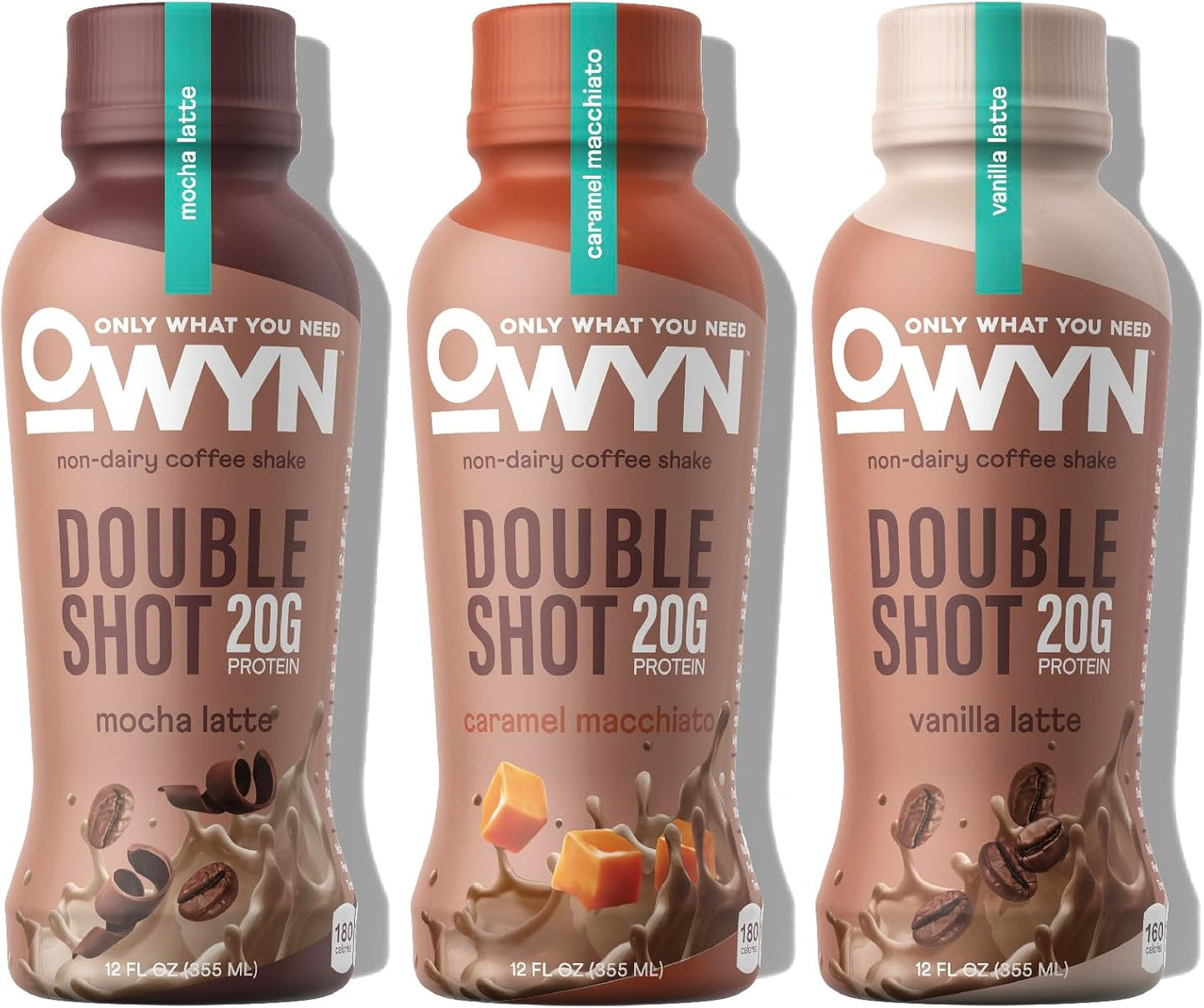 OWYN Only What You Need Double Shot 20g Protein Shake, Variety Pack, 12 Ct