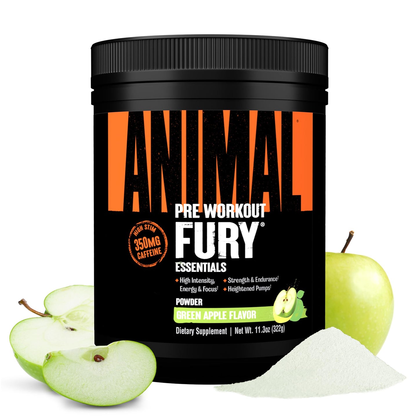 Animal Fury Pre Workout Powder – Blue Ice Pop, 350mg Caffeine, BCAA Amino Acids, 2g Beta Alanine, Citrulline & Tyrosine, Energy, Focus, Strength, Endurance, Preworkout for Men & Women, 30 Servings