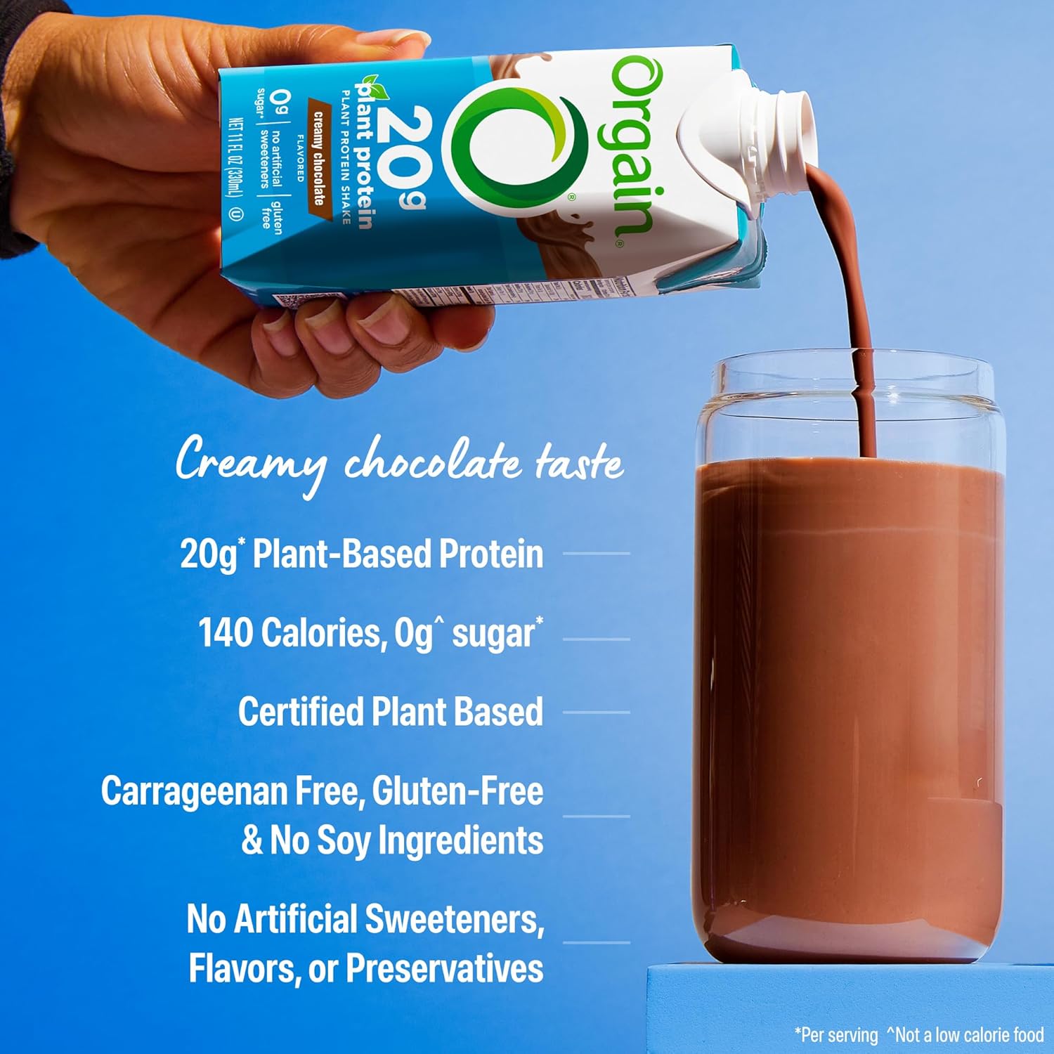 Orgain Organic Vegan Protein Shake, Creamy Chocolate - 20g Plant Based Protein, Ready to Drink, Fruits & Vegetables, Gluten Free, Kosher, No Soy or Dairy Ingredients, 11 Fl Oz (Pack of 12)