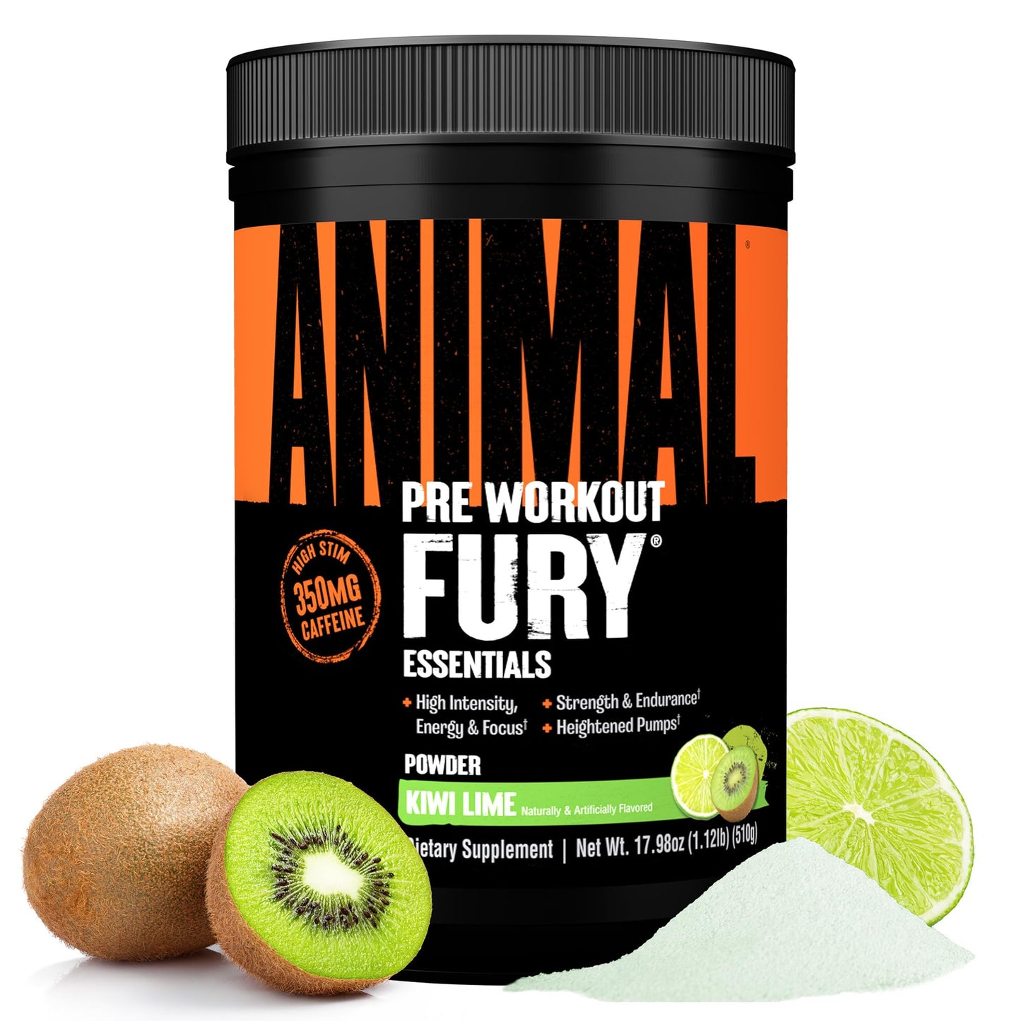 Animal Fury Pre Workout Powder – Blue Ice Pop, 350mg Caffeine, BCAA Amino Acids, 2g Beta Alanine, Citrulline & Tyrosine, Energy, Focus, Strength, Endurance, Preworkout for Men & Women, 30 Servings
