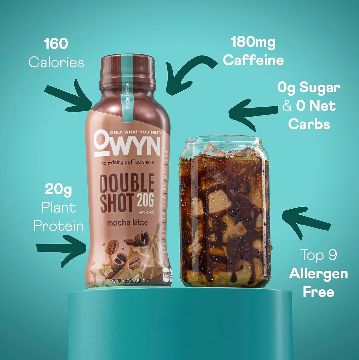 OWYN Only What You Need Double Shot 20g Protein Shake, Variety Pack, 12 Ct