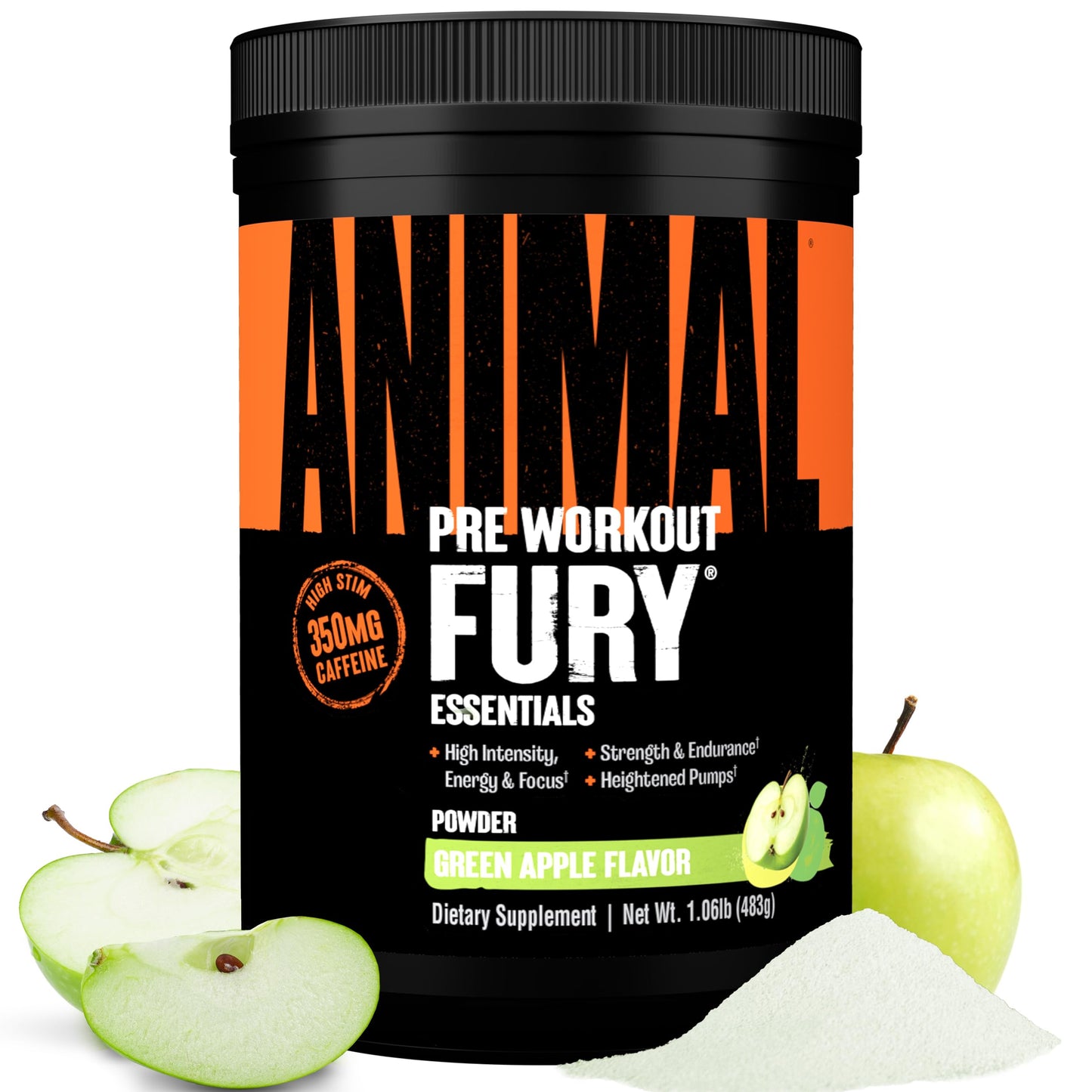 Animal Fury Pre Workout Powder – Blue Ice Pop, 350mg Caffeine, BCAA Amino Acids, 2g Beta Alanine, Citrulline & Tyrosine, Energy, Focus, Strength, Endurance, Preworkout for Men & Women, 30 Servings